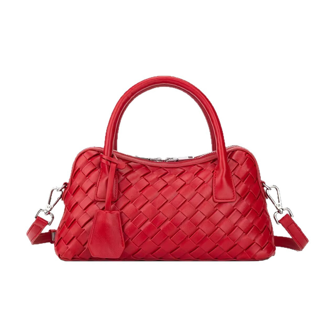 Damen handgefertigte Lederhandtasche mit geflochtenem Design Nord Taschen