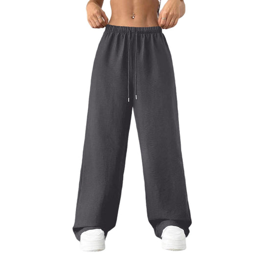 Damen Weite Lounge-Hose mit hohem Elastikbund und Kordelzug Nord Taschen