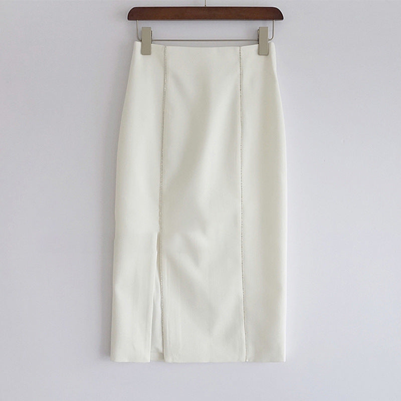 Damen Eleganter Bleistiftrock mit seitlichem Schlitz und feinem Stoff Nord Taschen