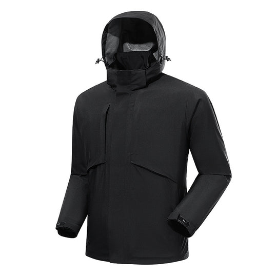 Herren urbaner wasserdichter Tech-Parka mit hochschließendem Kragen und minimalistischen Taschen Nord Taschen