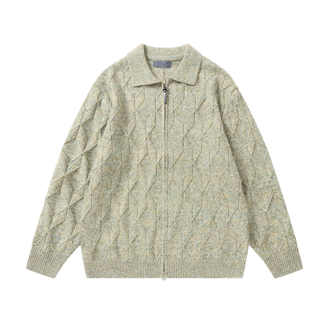 Damen Grob strukturierter Strick‑Zipcardigan mit Hemdkragen Nord Taschen