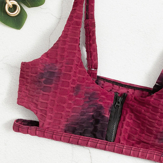 Damen Sportlicher Bikini mit innovativem Reißverschluss Nord Taschen