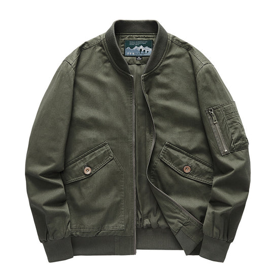 Herren Canvas-Bomberjacke im Utility-Fieldstil mit Ärmeltasche, Pattentaschen und geripptem Bund Nord Taschen