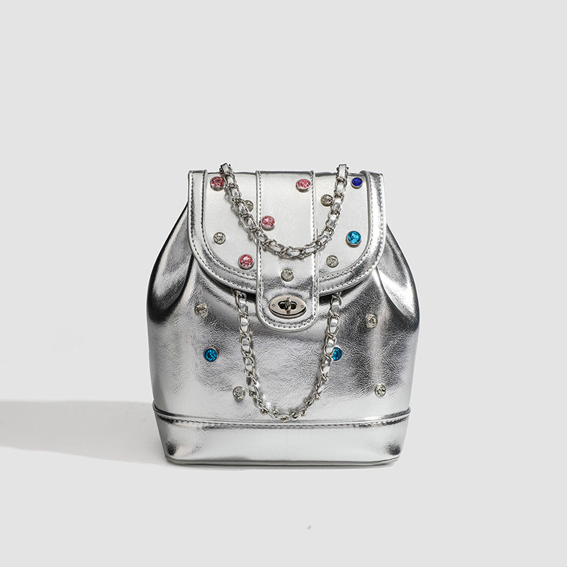 Damen Mini-Rucksacktasche mit funkelnden Strassapplikationen Nord Taschen
