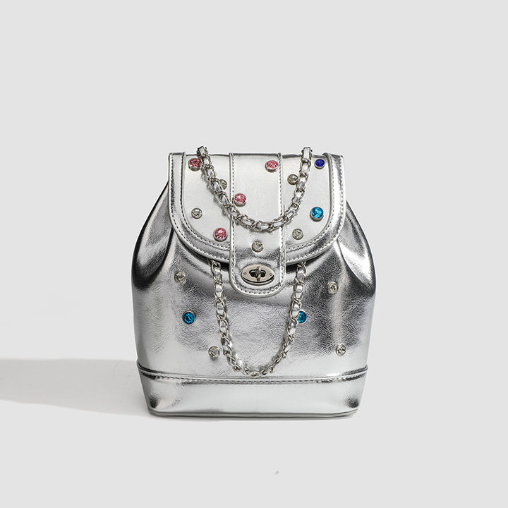 Damen Mini-Rucksacktasche mit funkelnden Strassapplikationen Nord Taschen