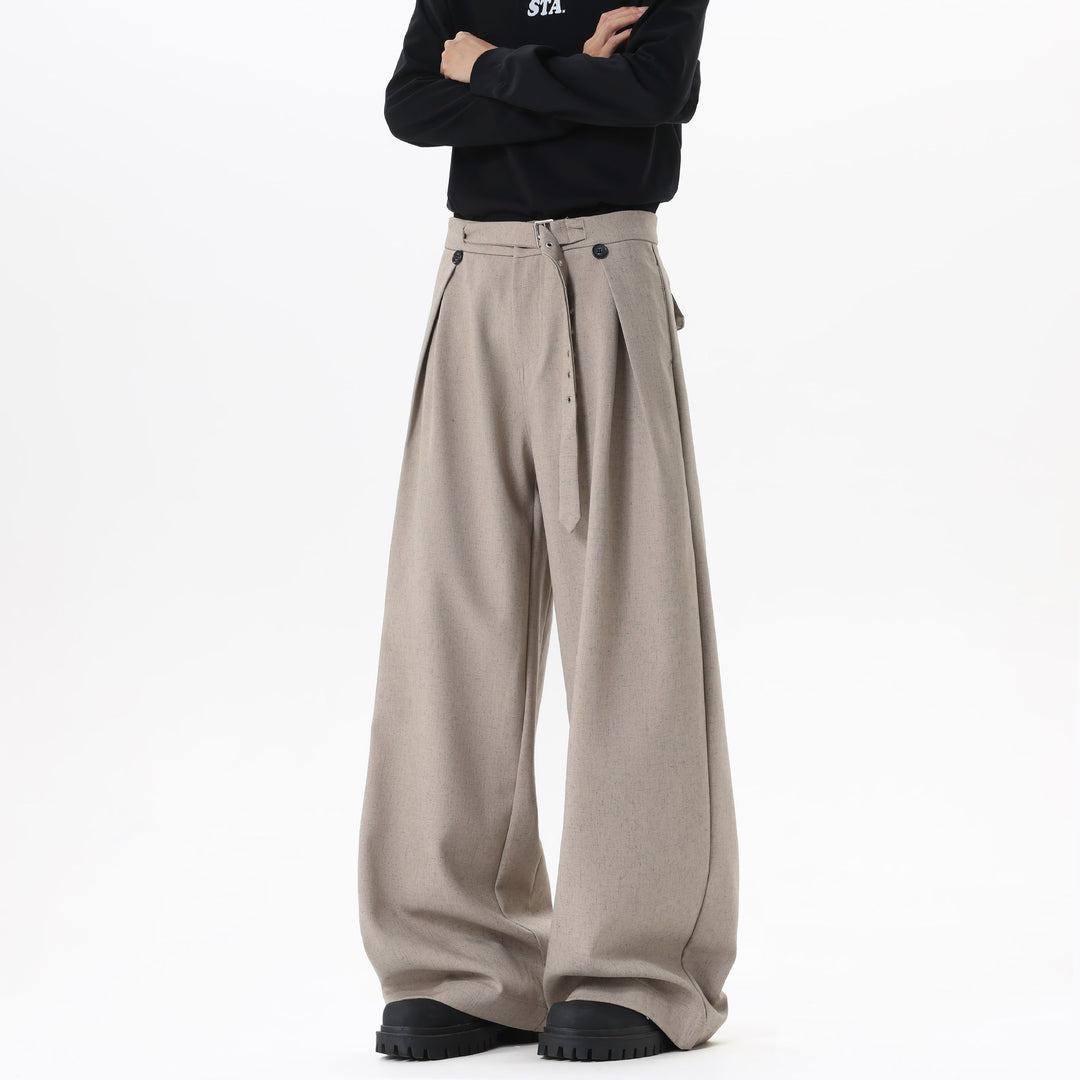 Damen Extraweite Culotte-Hose mit Faltenbund und Ziergürtel Nord Taschen