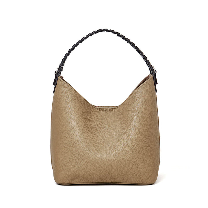 Damen Hobo-Tasche mit geflochtenem Tragegriff und weicher Lederstruktur Nord Taschen