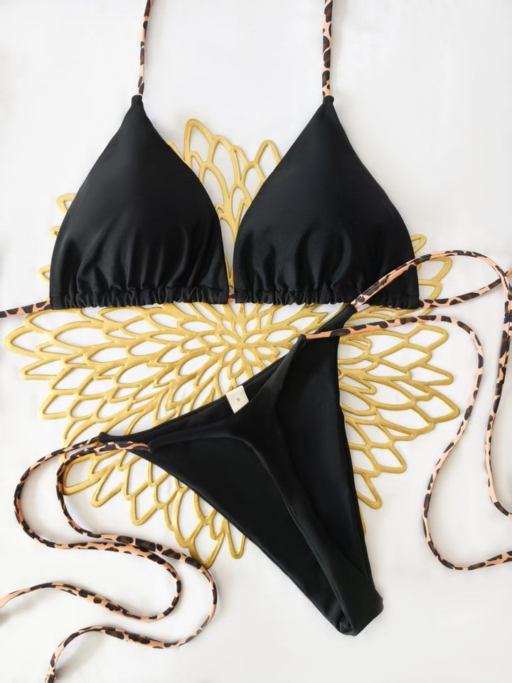 Damen Triangel-Bikini-Set mit verstellbaren Trägern und modischem Leoprint Nord Taschen