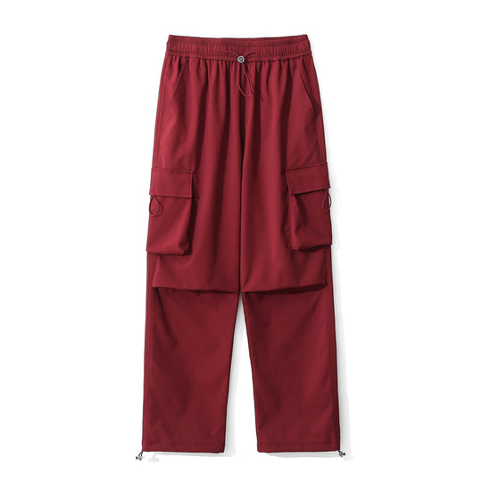Damen Locker geschnittene Cargo-Hose mit Druckknopf‑Paneelen und Tunnelzugbund Nord Taschen