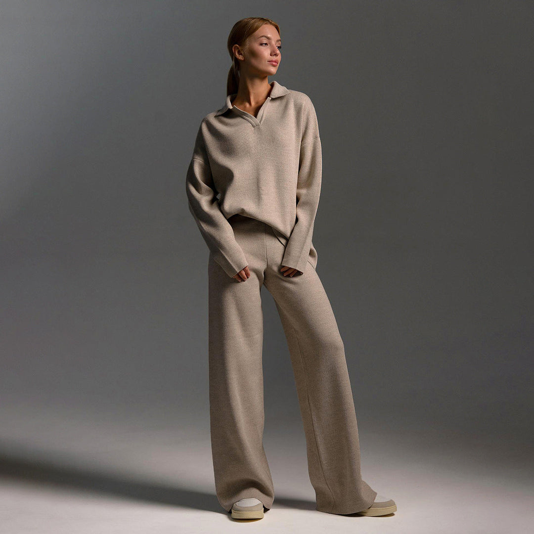 Lounge Satz mit Weiten Hose und Poloshirt