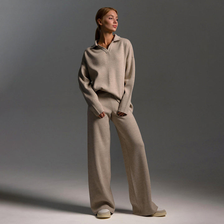 Lounge Satz mit Weiten Hose und Poloshirt