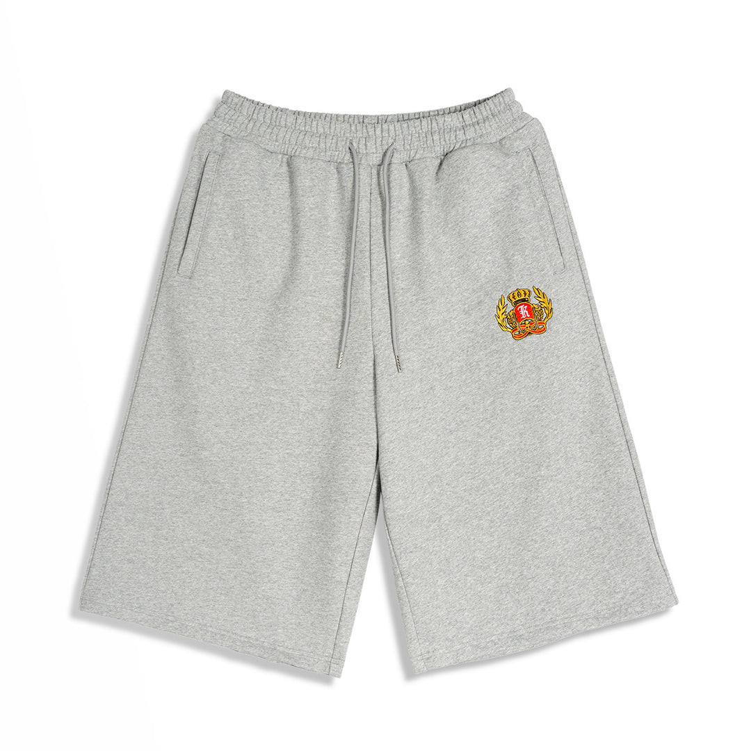 Herren Knieumspielende French-Terry Sweatshorts mit Kordelzug und gesticktem Wappen Nord Taschen