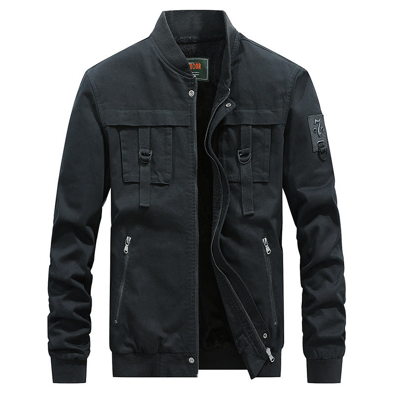 Herren Utility-Fieldjacke mit Stehkragen, D-Ring-Details und Reißverschlusstaschen Nord Taschen