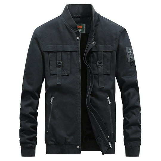 Herren Utility-Fieldjacke mit Stehkragen, D-Ring-Details und Reißverschlusstaschen Nord Taschen