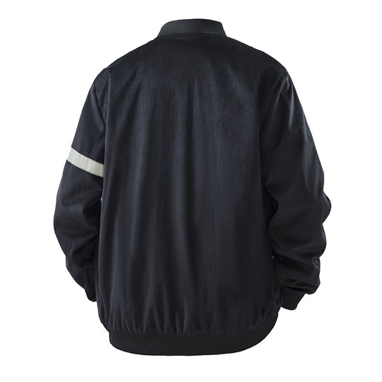 Herren Leichte Utility-Bomberjacke mit Druckknopfverschluss, Brusttaschen und reflektierendem Ärmelstreifen Nord Taschen