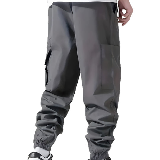Herren Technische Cargohose im Joggerstil mit elastischem Bund, Reißverschluss-Utilitytasche & Bündchen Nord Taschen