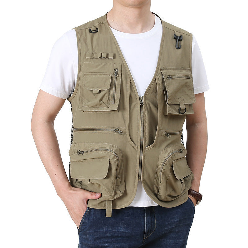 Herren Multifunktionale Utility-Anglerweste mit zahlreichen Reißverschluss- und Pattentaschen Nord Taschen