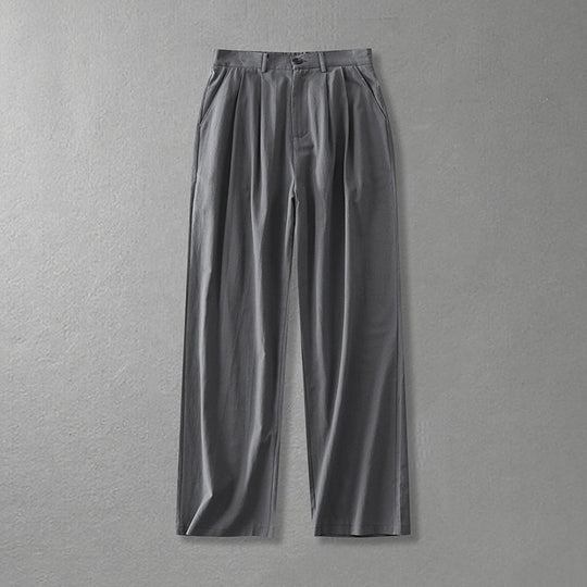 Damen Weite Bundfalten-Hose mit hoher Taille Nord Taschen