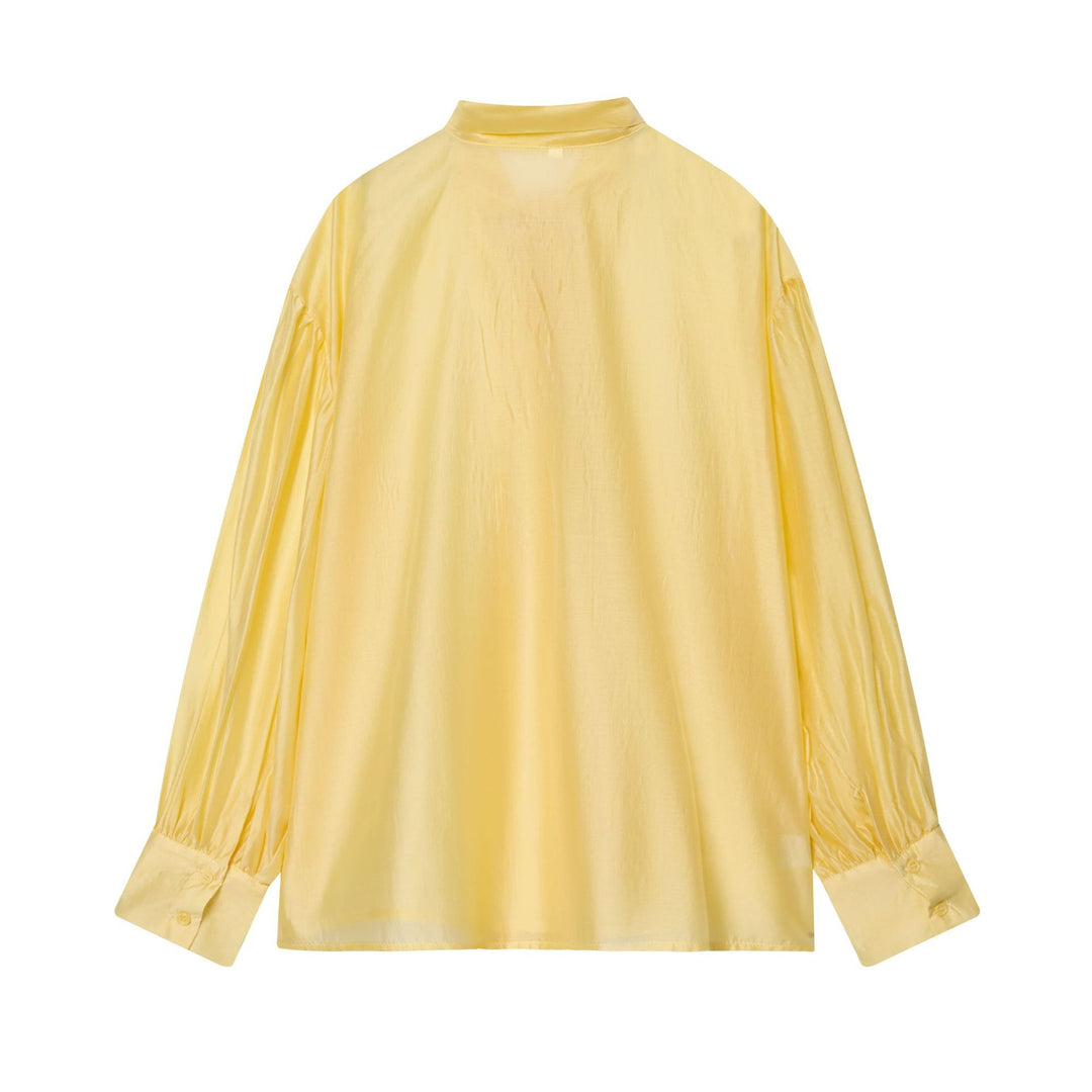 Damen Bluse mit Schleifenkragen und voluminösen Ballonärmeln Nord Taschen
