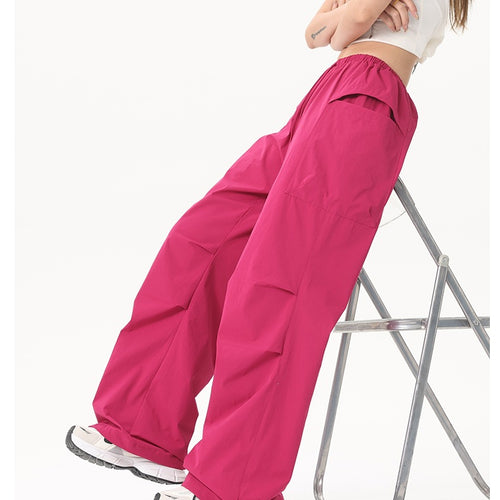 Damen Wide‑Leg Cargo‑Hose mit elastischem Bund & Utility‑Taschen Nord Taschen