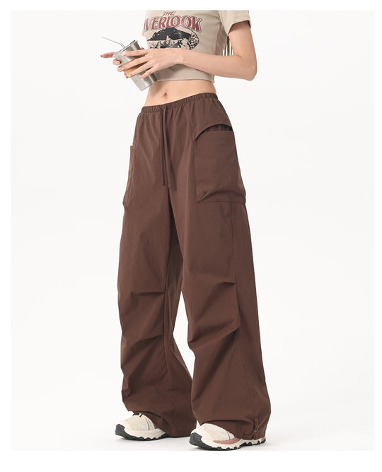 Damen Wide‑Leg Cargo‑Hose mit elastischem Bund & Utility‑Taschen Nord Taschen