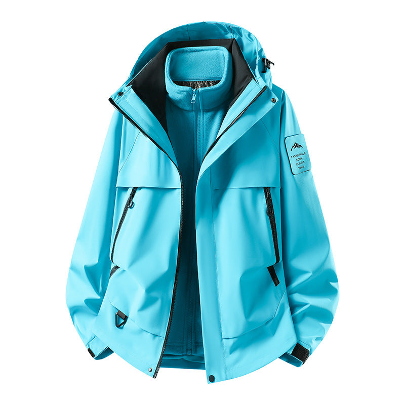 Herren modulare wasserdichte Outdoorjacke mit herausnehmbarer Fleece-Innenjacke, Kapuze und Reißverschlusstaschen Nord Taschen