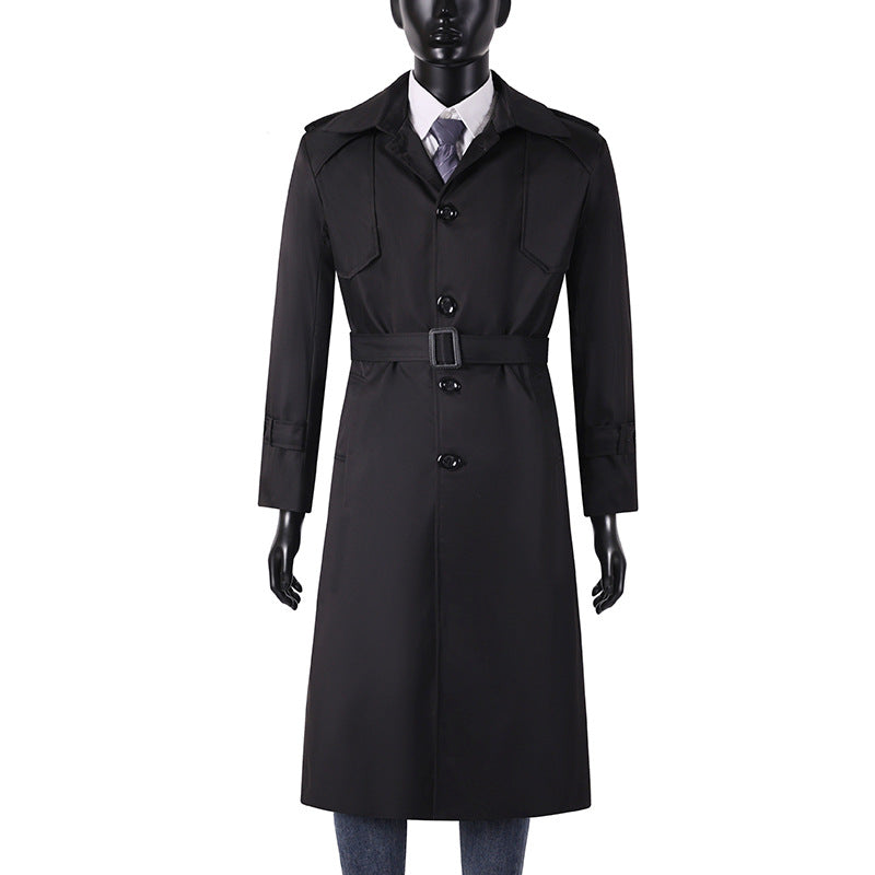 Herren Lang geschnittener Trenchcoat mit klassischem Revers und wasserabweisendem Finish Nord Taschen