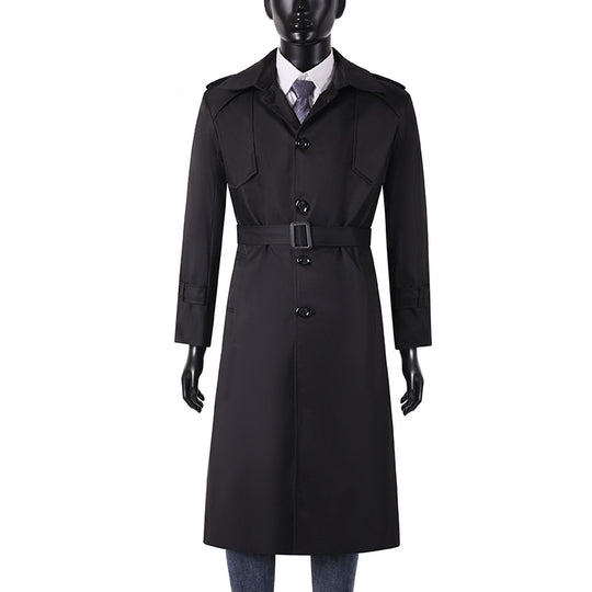 Herren Lang geschnittener Trenchcoat mit klassischem Revers und wasserabweisendem Finish Nord Taschen