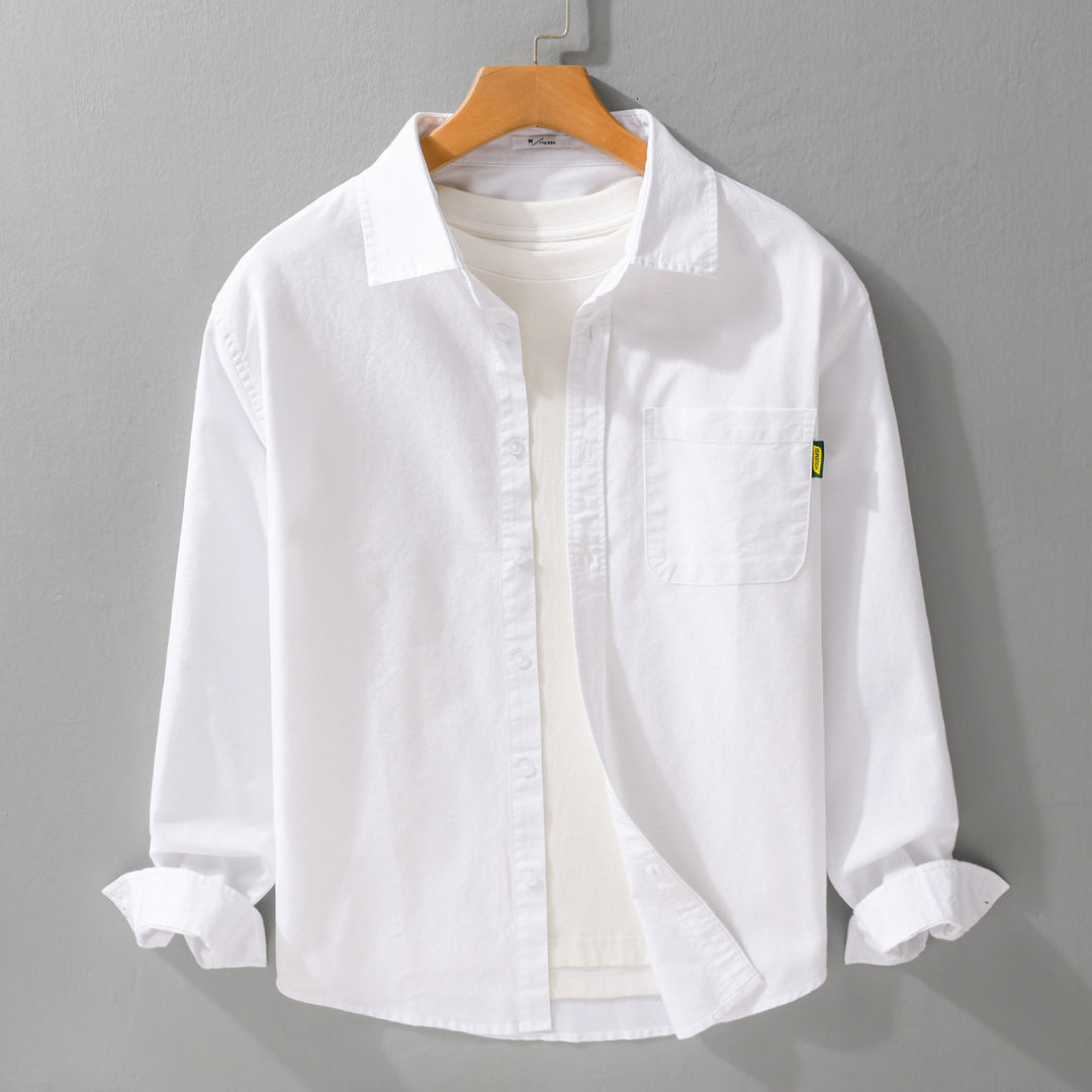 Damen Leichtes Baumwoll-Overshirt mit Kentkragen, aufgesetzter Brusttasche und Relaxed-Fit Nord Taschen