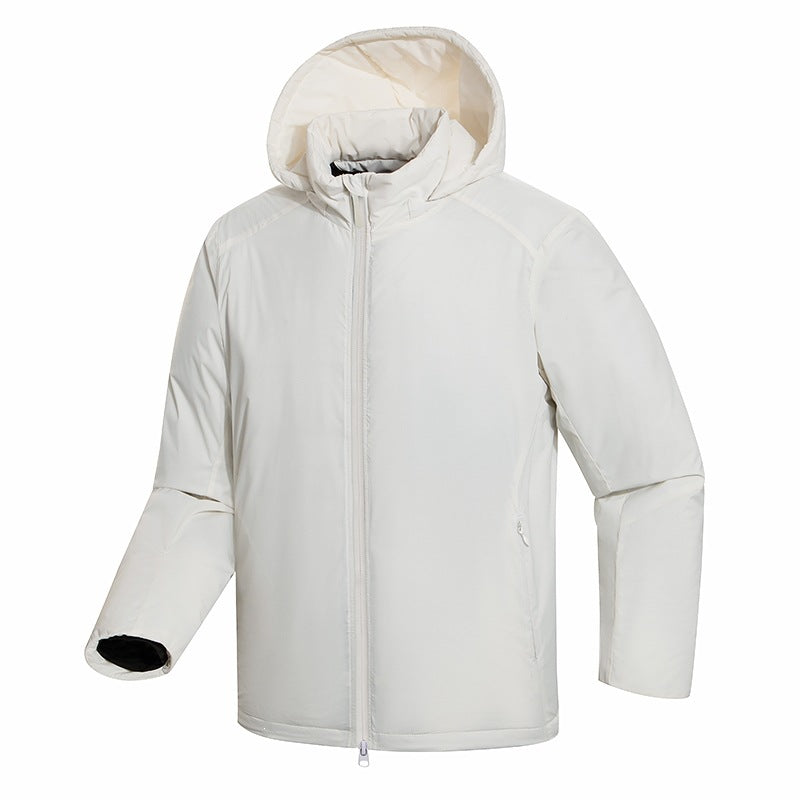 Herren Minimalistische Thermo‑Hoodie‑Jacke mit gesteppter Isolierung und verdecktem Reißverschluss Nord Taschen