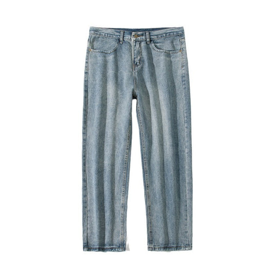 Damen Weite Straight‑Fit Jeans mit hohem Bund, umgeschlagenem Saum und leichter Vintage‑Waschung Nord Taschen