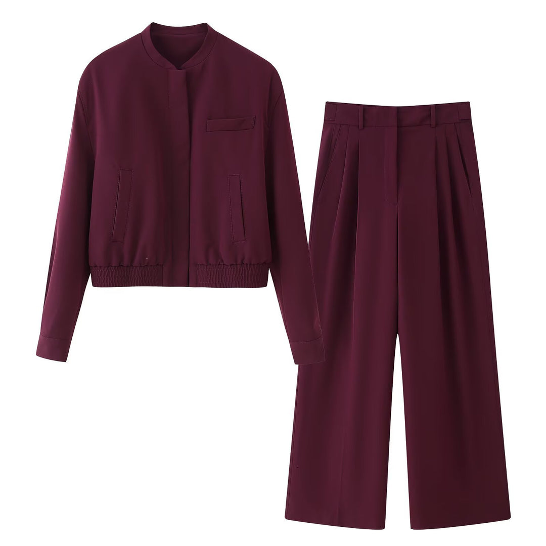 Damen Hochtaillierte Palazzo-Hose mit Bundfalten und weitem Bein Nord Taschen