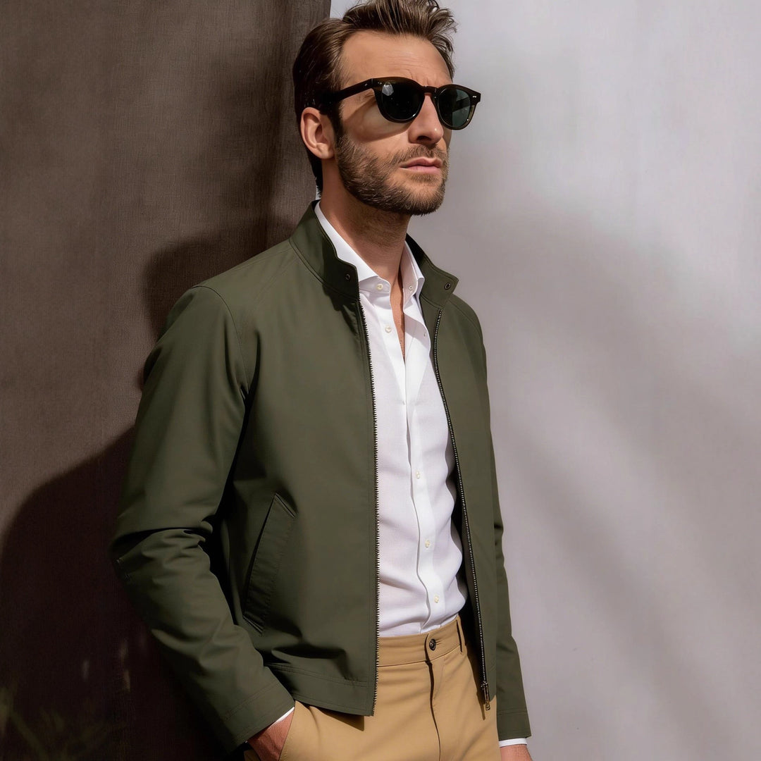 Herren Harrington-Jacke mit Cordkragen, Zweiwege-Reißverschluss und verdeckten Eingrifftaschen Nord Taschen