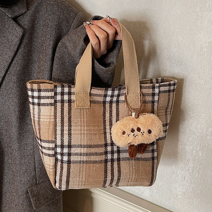Damen Einkauftasche mit dezentem Karo-Design Nord Taschen
