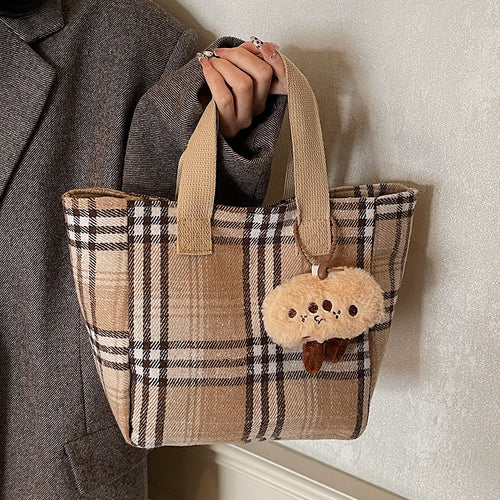 Damen Einkauftasche mit dezentem Karo-Design Nord Taschen