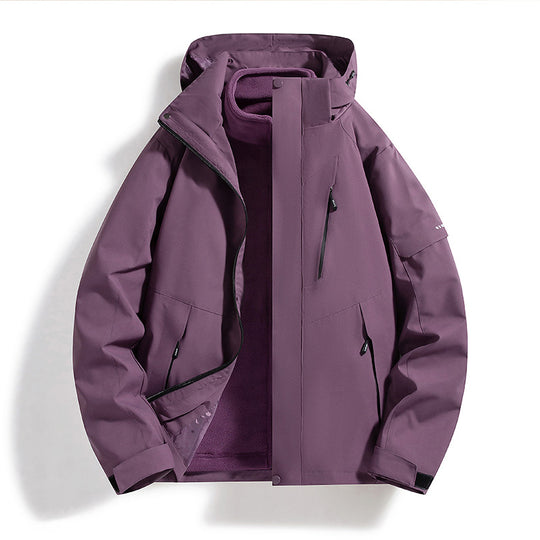 Herren Wasserabweisende Softshell-Fleece-Lagenjacke mit Kapuze und winddichter Frontblende Nord Taschen