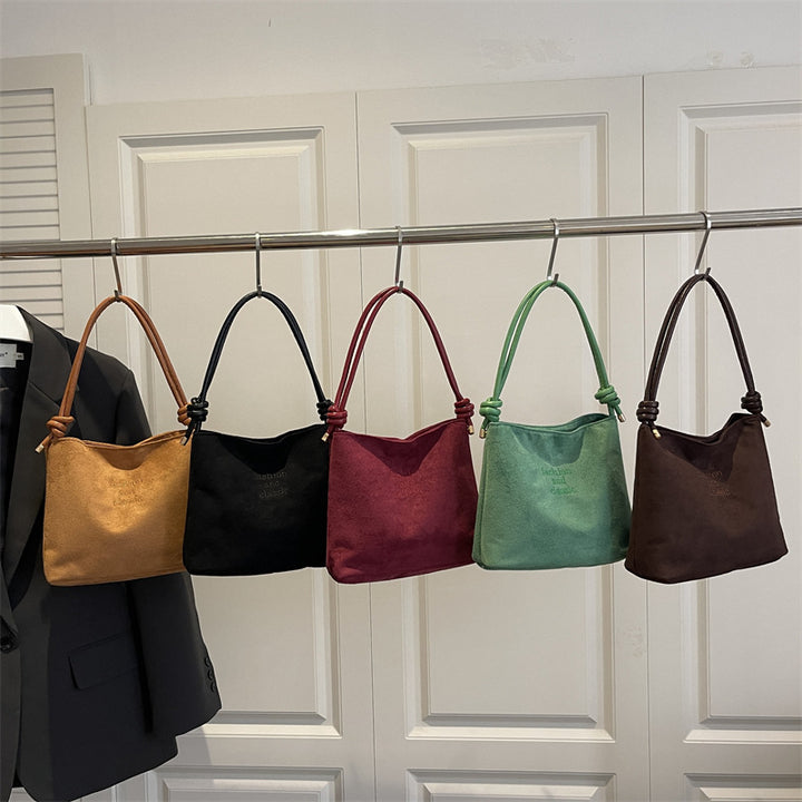 Damen elegante Wildleder-Handtasche mit modischen Akzenten Nord Taschen