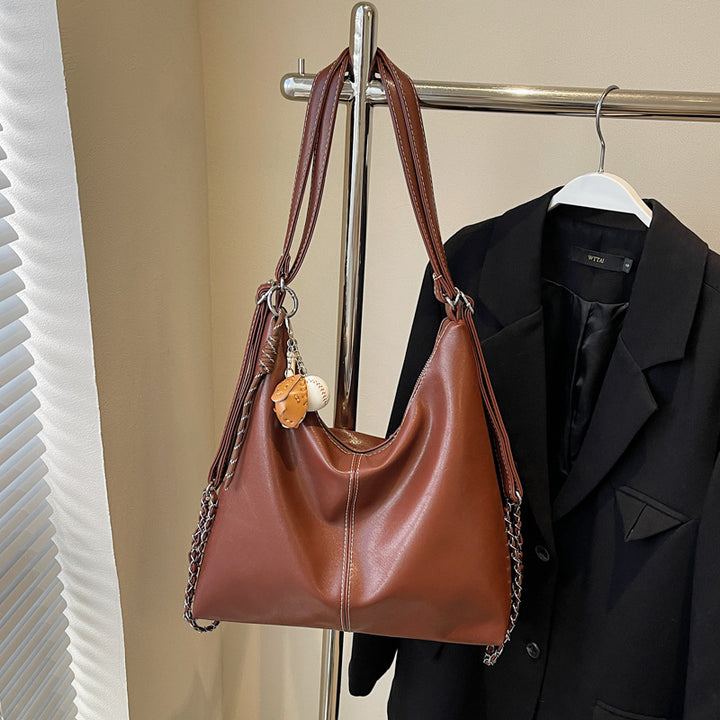 Damen elegante Hobo-Tasche mit verstellbarem Schultergurt und praktischem Anhänger Nord Taschen