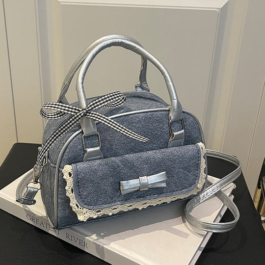 Damen modische Handtasche mit dekorativen Spitzenakzenten Nord Taschen