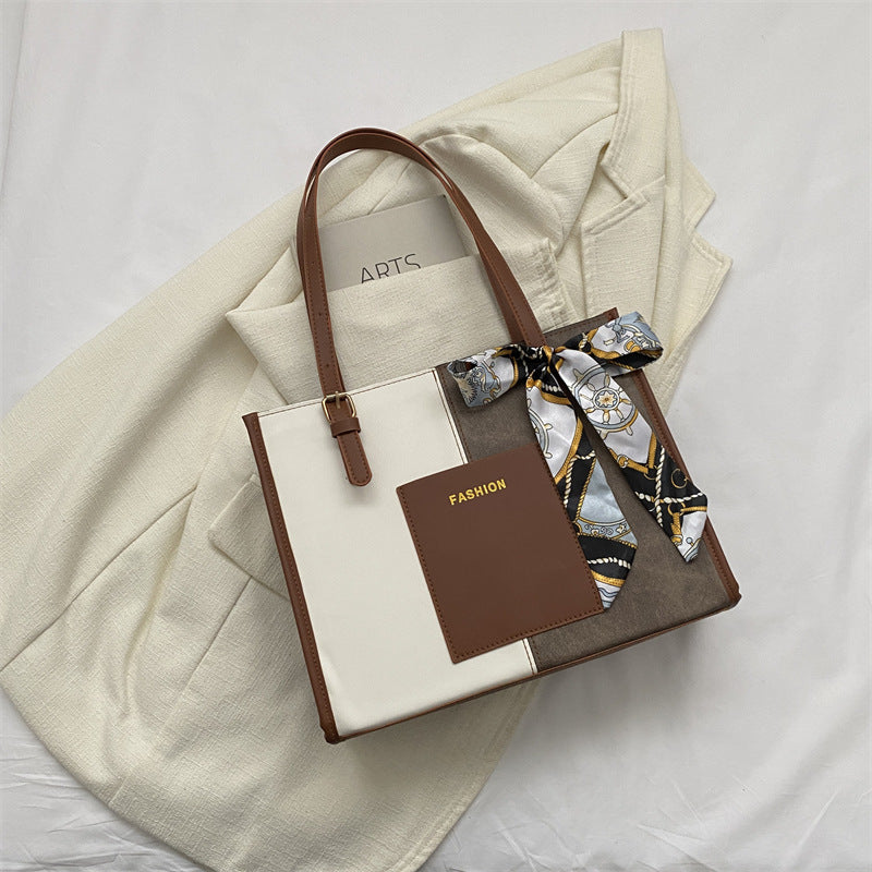 Damen Tote-Tasche mit modischem Design und dekorativem Seidenband Nord Taschen