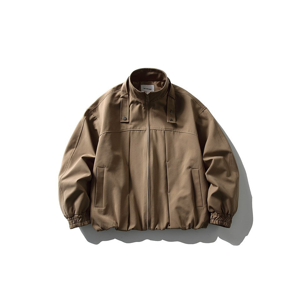 Herren Boxy-Blousonjacke im Overshirt-Stil mit Stehkragen und Riemen-Detail Nord Taschen