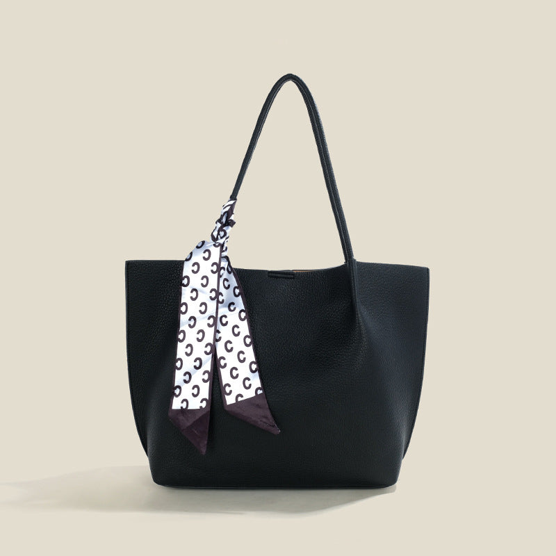 Damen Tote-Tasche mit eleganter Struktur und abnehmbarem Seiden-Schal Nord Taschen