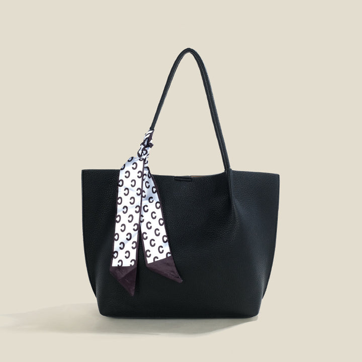 Damen Tote-Tasche mit eleganter Struktur und abnehmbarem Seiden-Schal Nord Taschen