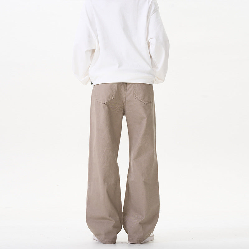 Unisex Weit geschnittene Chinohose mit tiefem Schritt und lässigem Bund Nord Taschen
