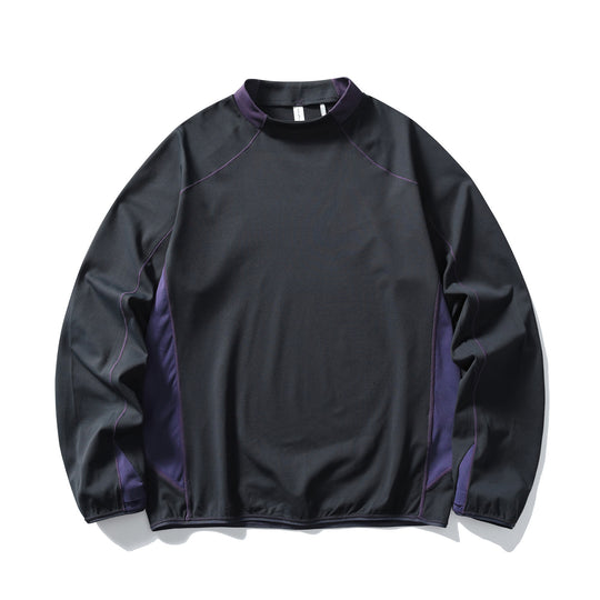 Unisex technisches Mockneck-Longsleeve mit Raglannähten, Kontrast-Einsätzen und elastischem Saum Nord Taschen