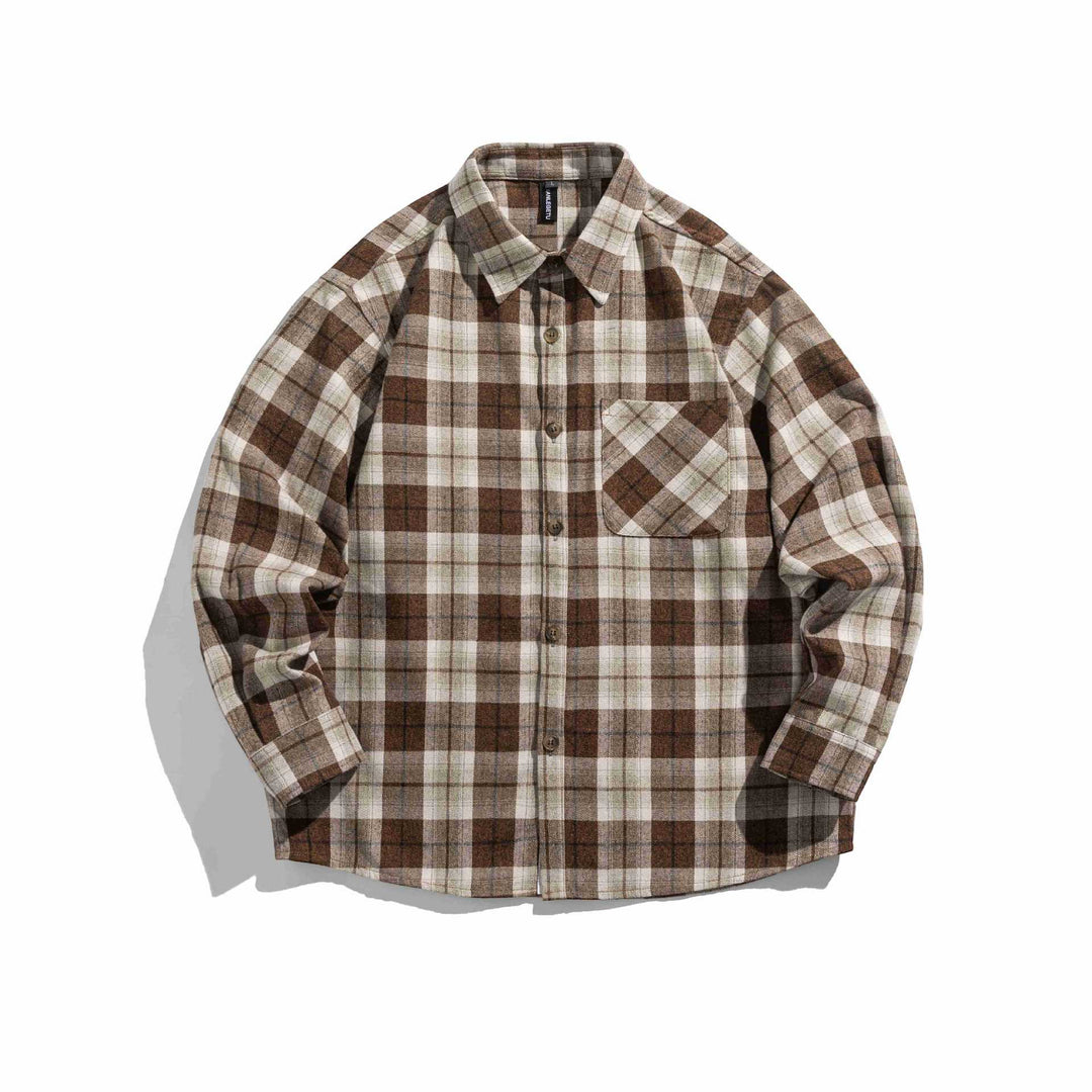 Herren Karo‑Flanell Overshirt im Boxy‑Cut mit Pattentasche Nord Taschen