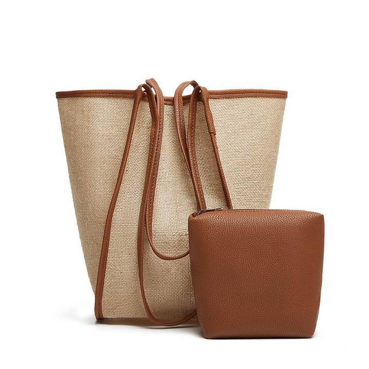 Damen Shopper-Tasche mit geflochtener Struktur und abnehmbarem Innenbeutel Nord Taschen