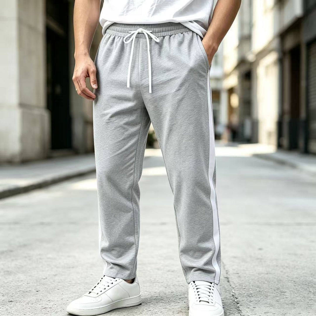 Herren Jogginghose mit seitlichem Kontraststreifen, elastischem Bund und Kordelzug Nord Taschen