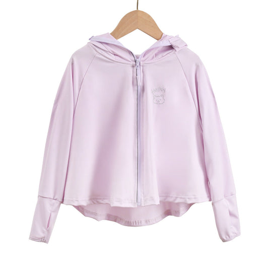 Unisex nan atmungsaktive Kinder-UV-Schutzjacke mit A-Linien-Schnitt, Kapuze und Daumenlöchern  Nord Taschen