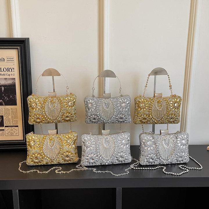 Damen Clutch-Tasche mit funkelnden Strass- und Perlenapplikationen Nord Taschen
